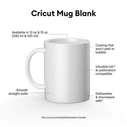 Ceramic Mug Blank, White - 15 oz/425 ml (6 ct)