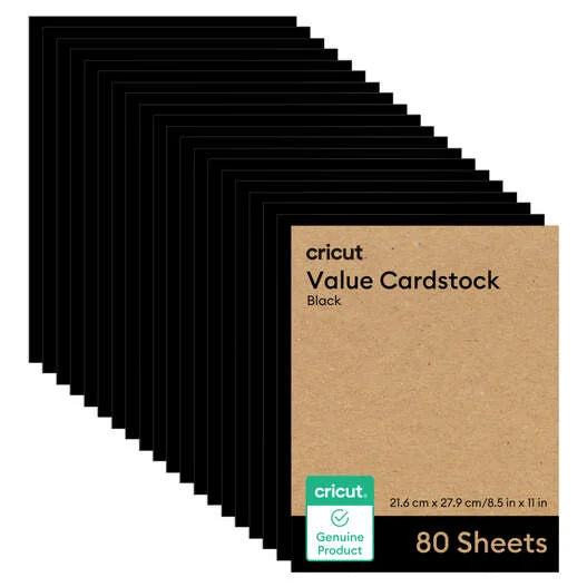 Cricut® Value Cardstock, Black - 8.5 in x 11 in (80 ct)