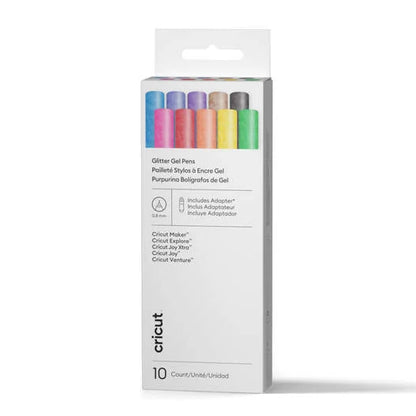 Cricut® Glitter Gel Pens 0.8 mm, Rainbow Sampler (10 ct) + Adapter