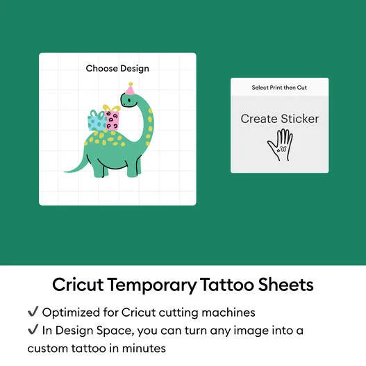 Cricut® Printable Temporary Tattoo Sheets - 8.5 in x 11 in (8 ct)