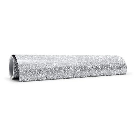 Smart Iron-On, Glitter, Silver 12 ft