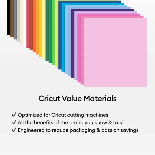 Cricut® Value Cardstock, Rainbow Sampler - 12 in x 12 in (75 ct)