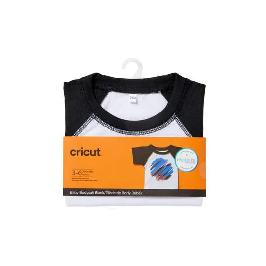 Baby Bodysuit Blank, Raglan in White/Black