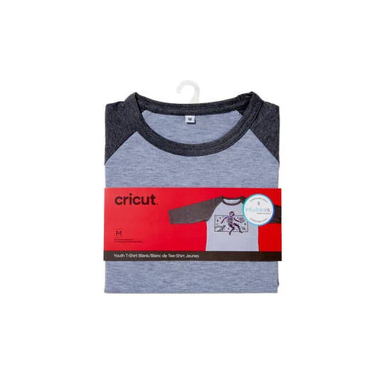 Unisex Youth T-Shirt Blank, Raglan in Dark/Light Heathered Gray