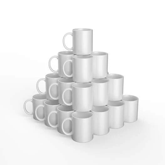 Ceramic Mug Blank, White - 12 oz/340 ml (36 ct)