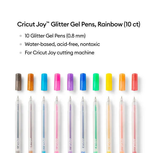 Cricut Joy™ Glitter Gel Pens 0.8 mm, Rainbow (10 ct)