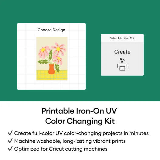 Cricut® Printable Iron-On UV Color Changing Kit – 8.5 in x 11 in (4 ct)