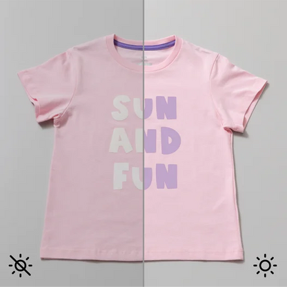 UV-Activated, Color-Changing Iron-On, White - Violet