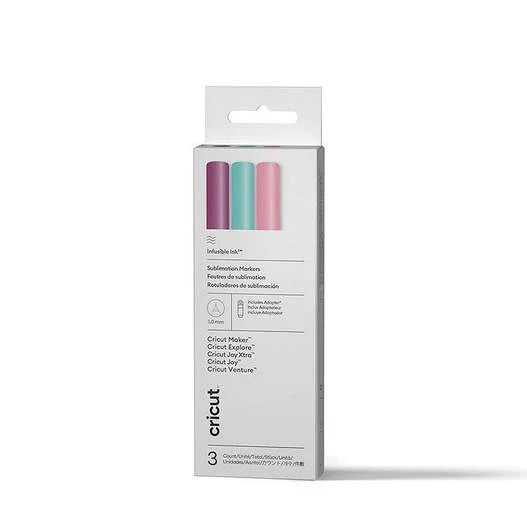 Cricut® Infusible Ink™ Markers 1.0mm, Watercolor Splash Sampler (3 ct) + Adapter