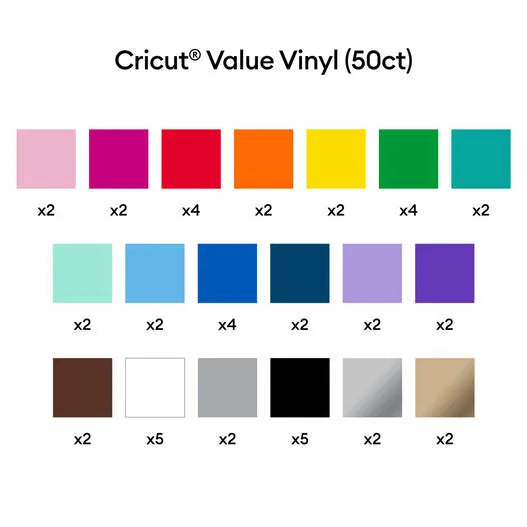 Value Vinyl, Rainbow Sampler - Permanent (50 ct)