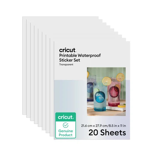 Cricut® Printable Waterproof Sticker Set - 8.5 in x 11 in (20 ct)