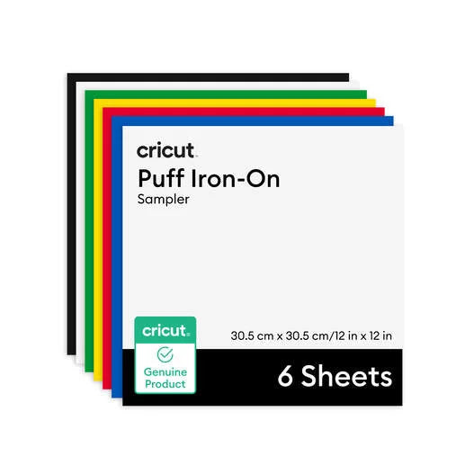 Cricut® Puff Iron-On, Classics Sampler - 12 in x 12 in (6 ct)