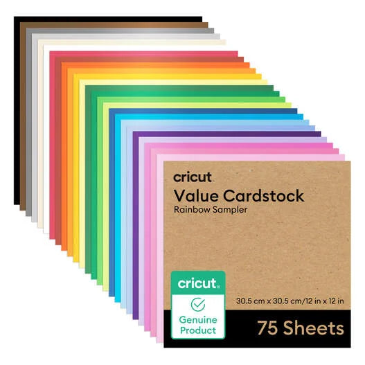 Cricut® Value Cardstock, Rainbow Sampler - 12 in x 12 in (75 ct)